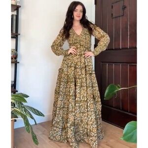 Emilia Organic Cotton Block Print Dress